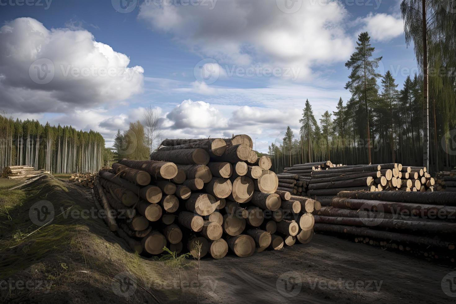 Forest industry timber wood harvesting Finland 21782202 Stock Photo at