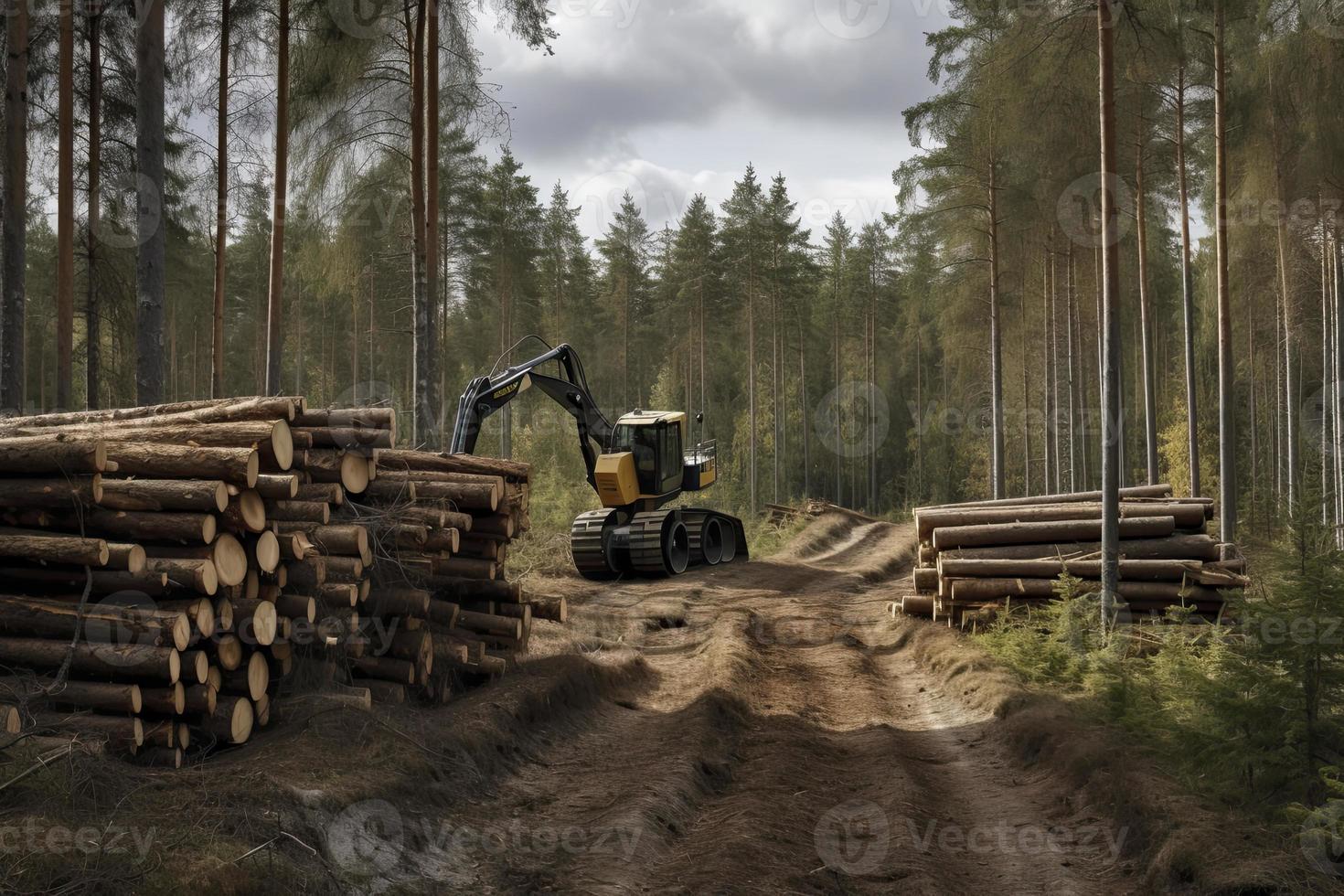 Forest industry timber wood harvesting Finland 21782213 Stock Photo at
