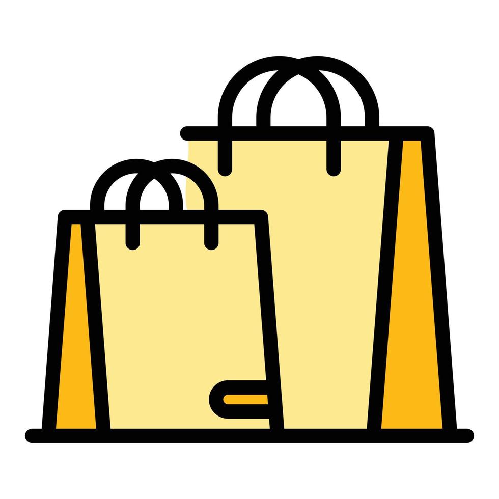 Purchase bags icon vector flat
