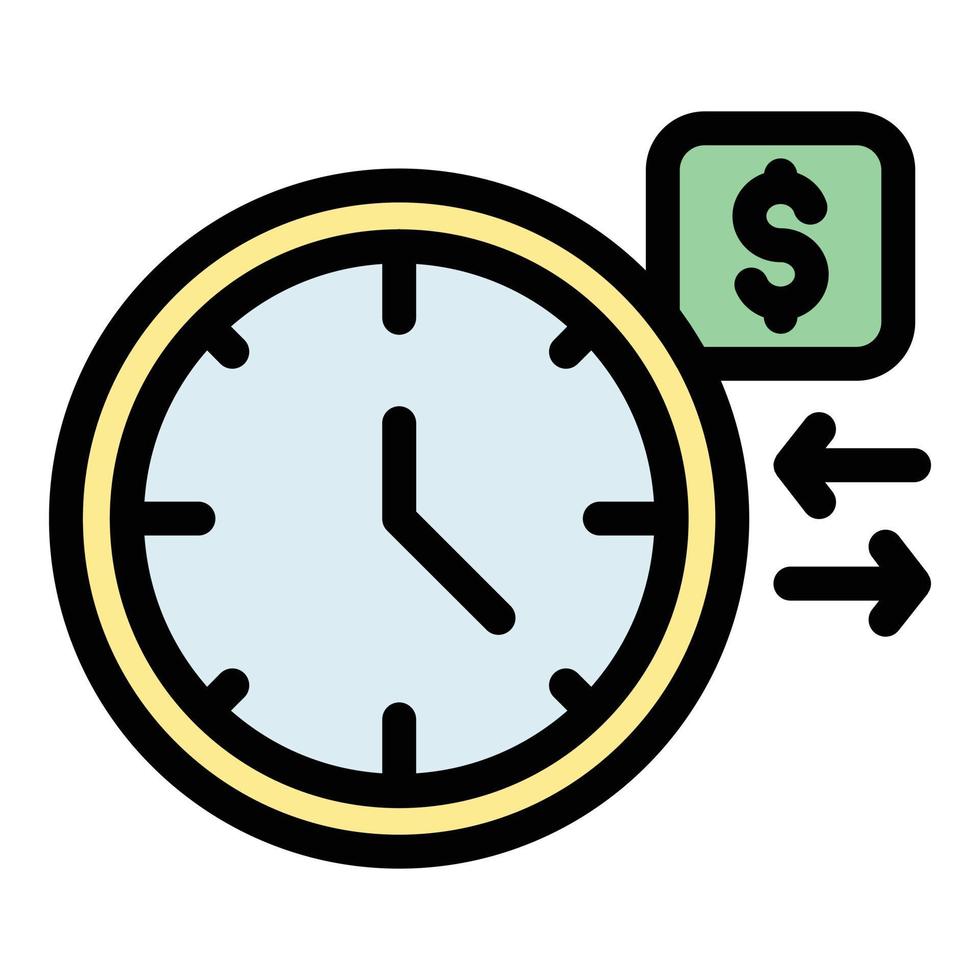 Time payment cancellation icon vector flat