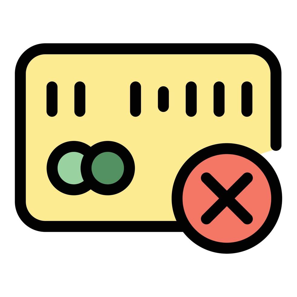 Credit card payment cancellation icon vector flat