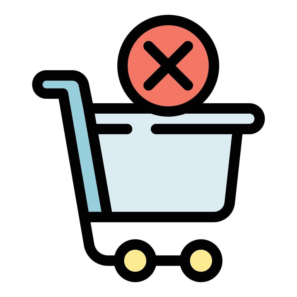 Shop cart payment cancellation icon vector flat