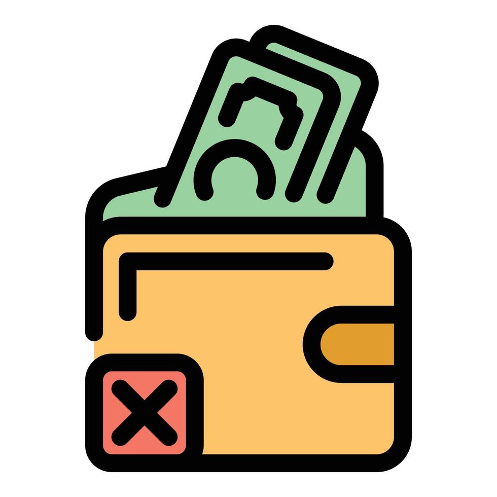 Wallet payment cancellation icon vector flat