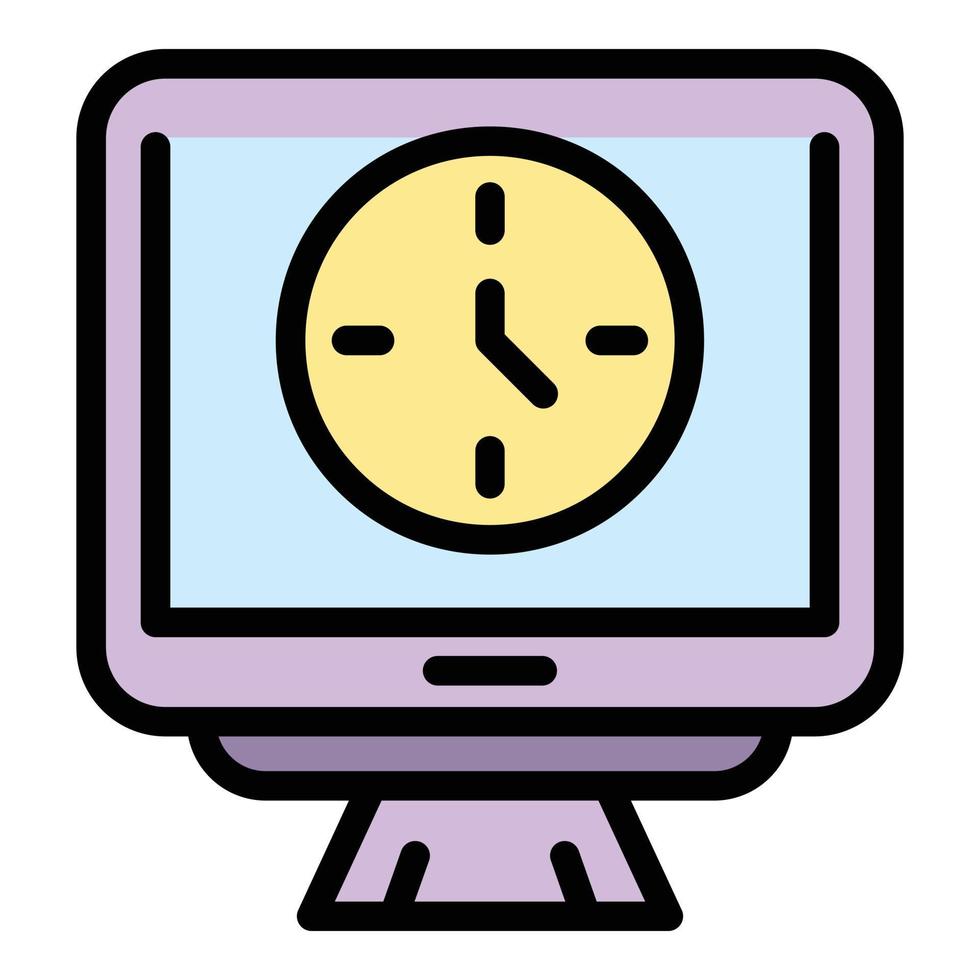 Rush job monitor icon vector flat