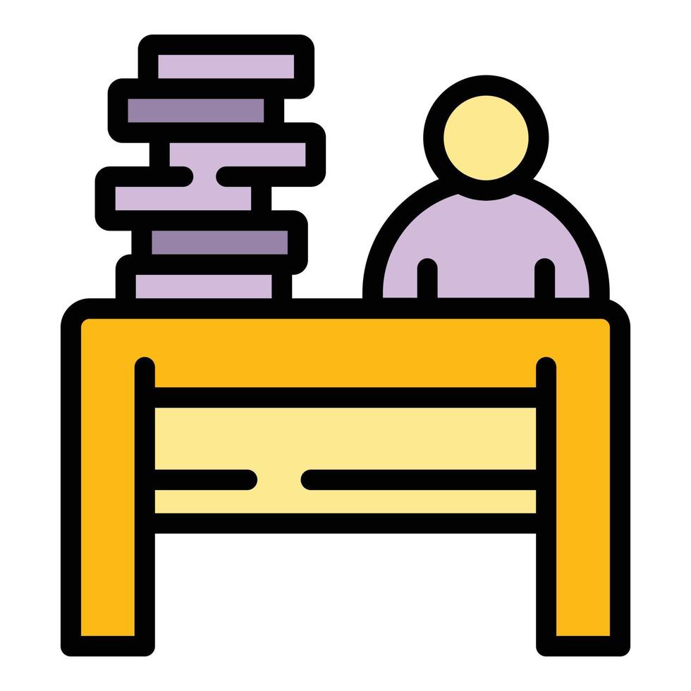 prisa trabajo biblioteca icono vector plano