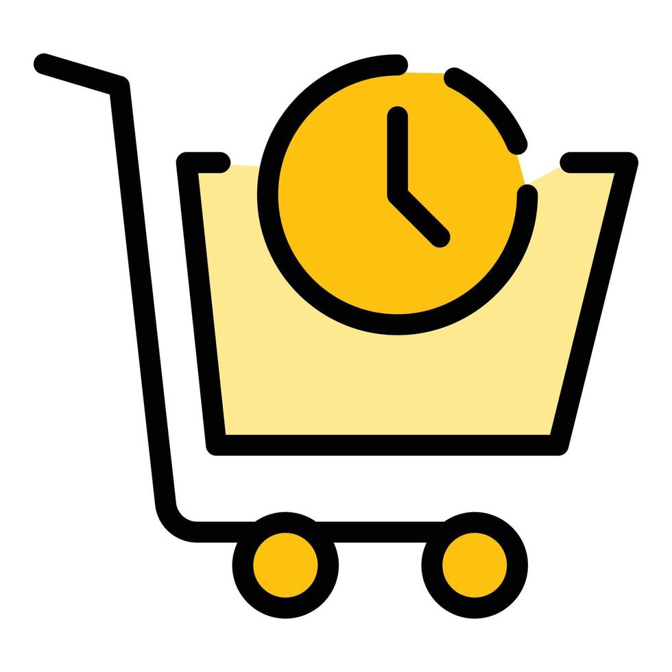 Shopping cart icon vector flat