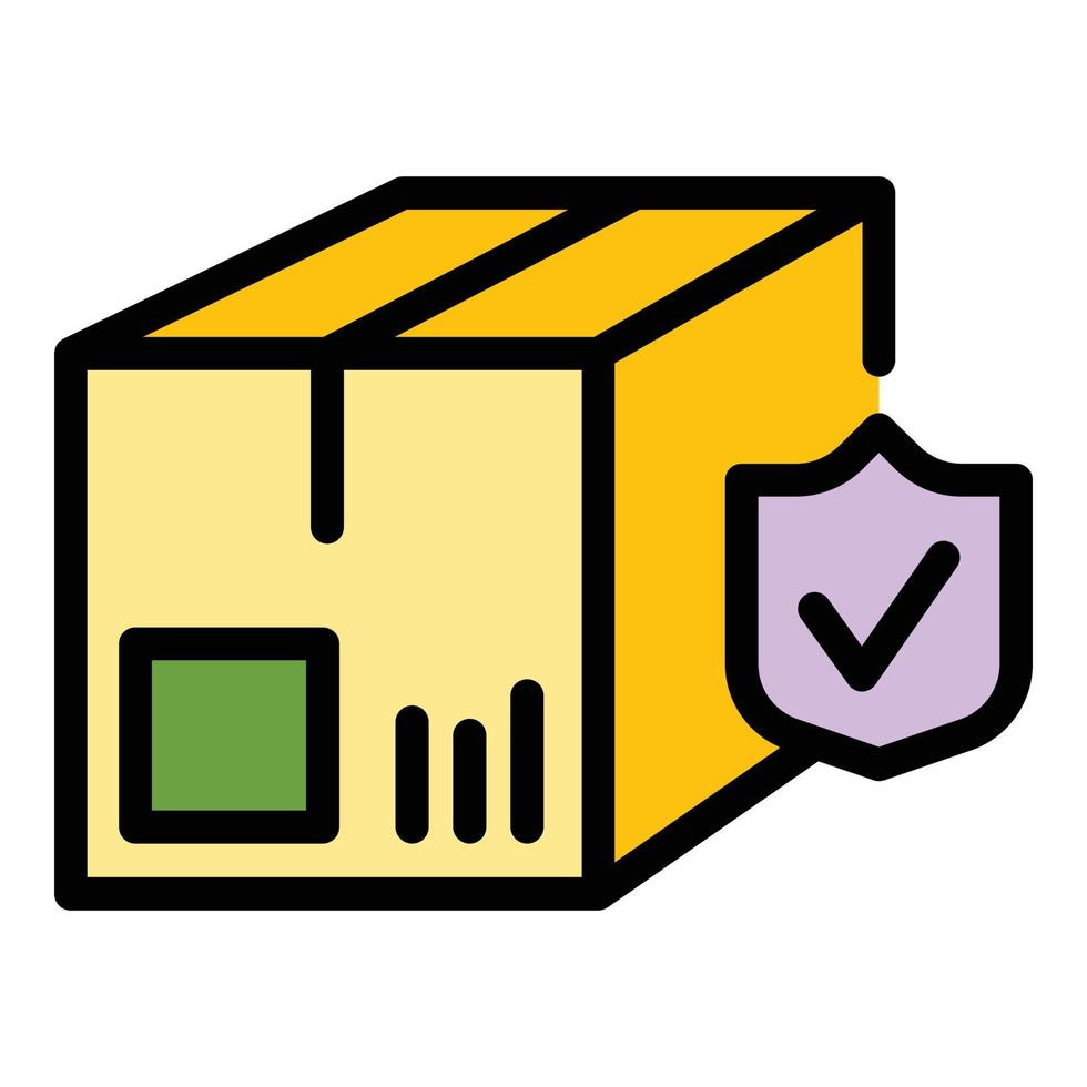 Secured parcel icon vector flat