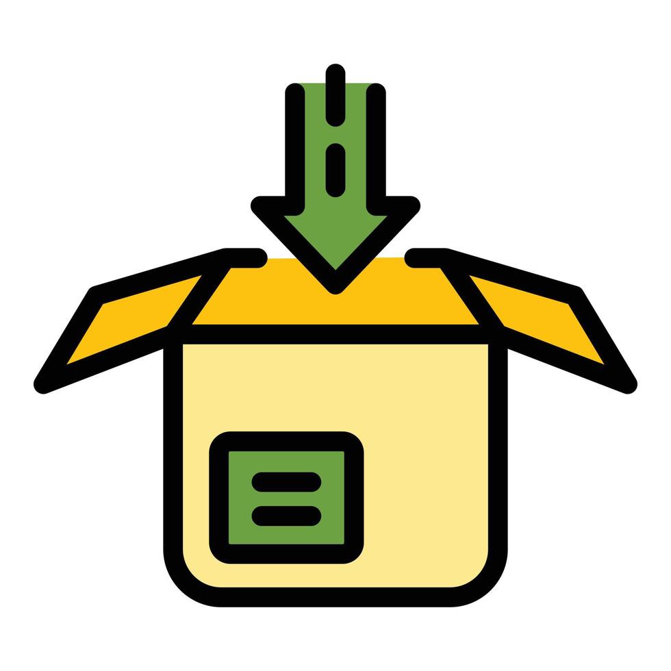 Open parcel icon vector flat