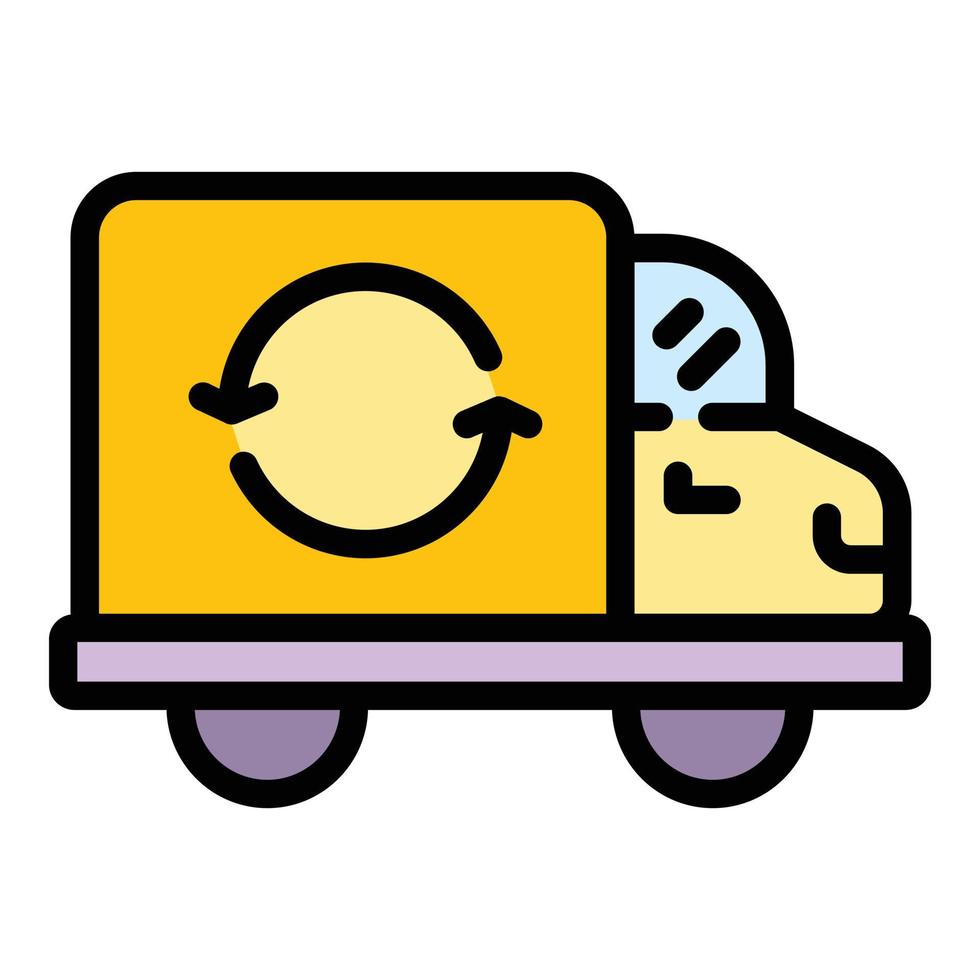 Return parcel car icon vector flat