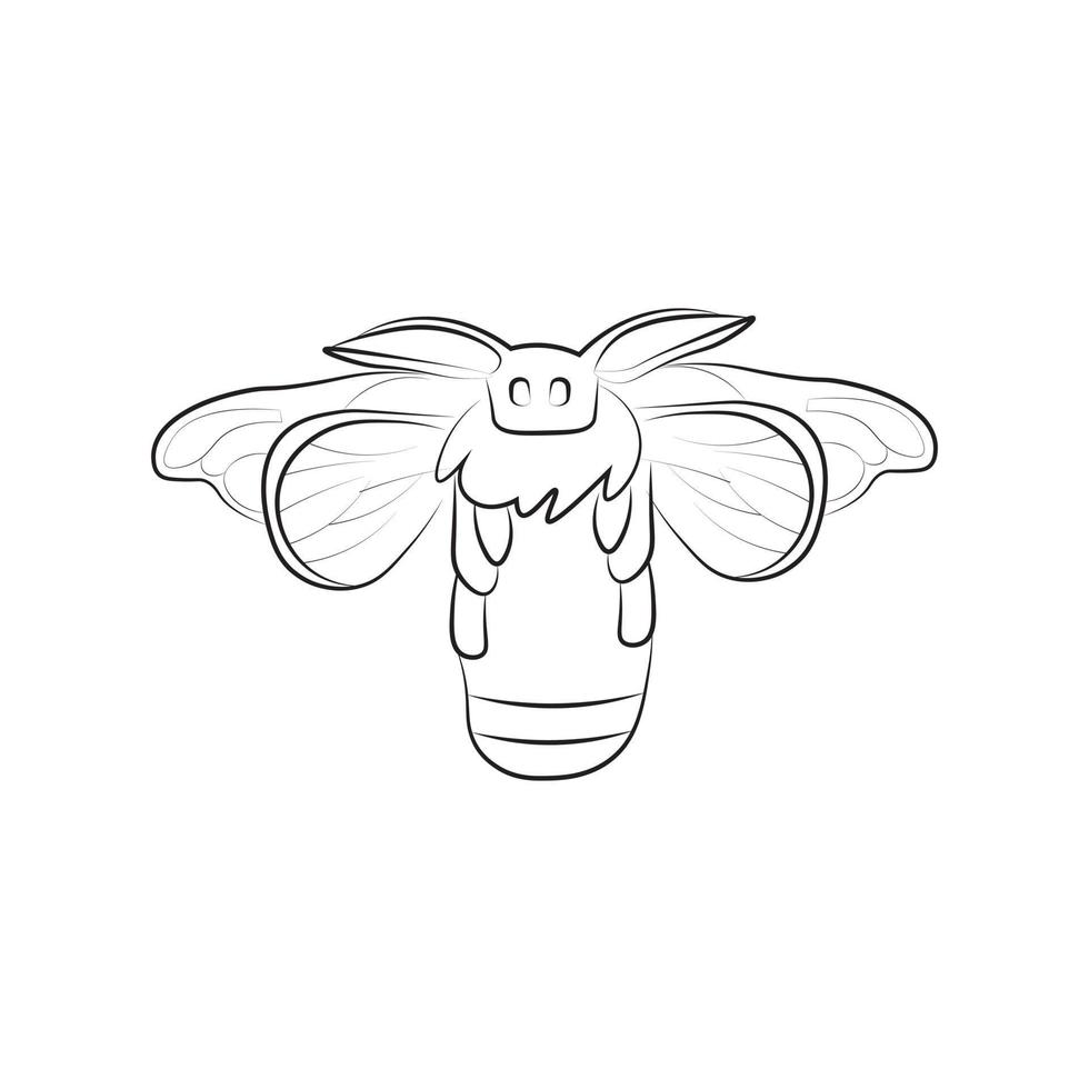 Poodle moth outline art, most adorable poodle moth line art vector