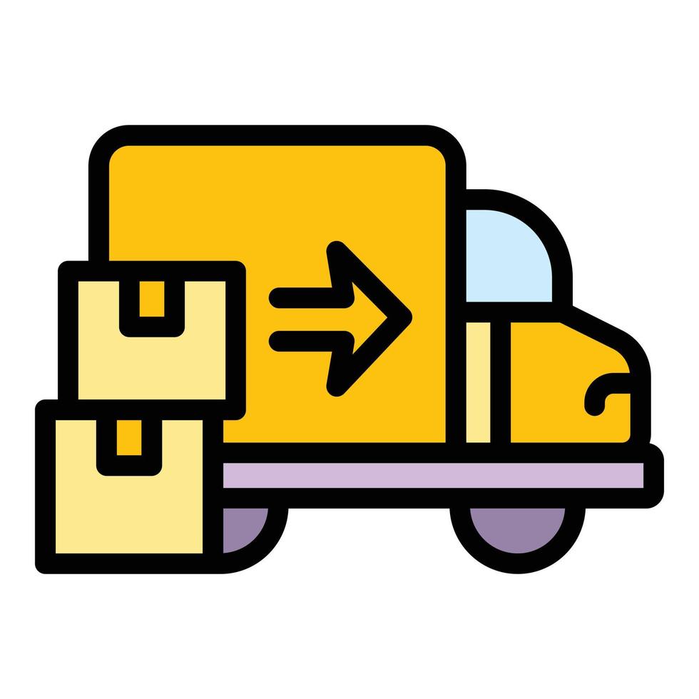 Tracking delivery van icon vector flat