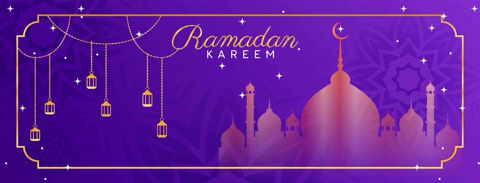 Happy Islamic Ramadan Eid Mubarak cover page template. vector