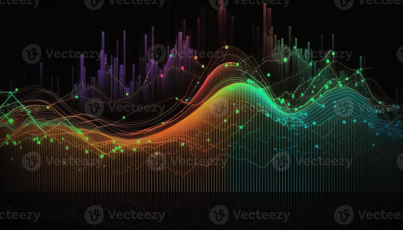 , stock market chart lines, financial graph on technology abstract background represent financial crisis, financial meltdown. Technology concept, trading market concept. photo