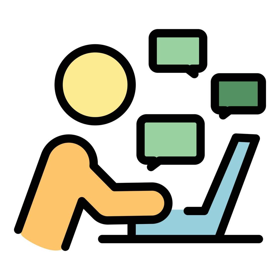 Human resources online chat icon vector flat