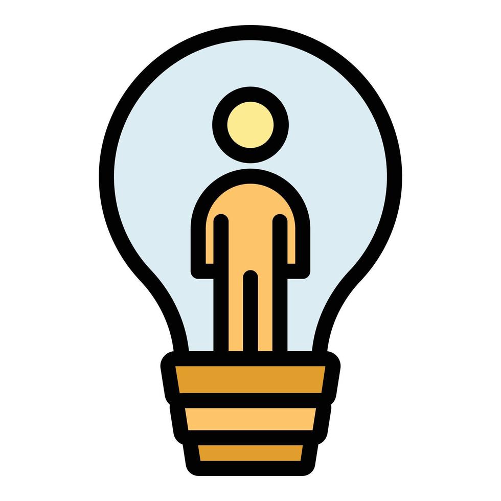 Human resources bulb icon vector flat