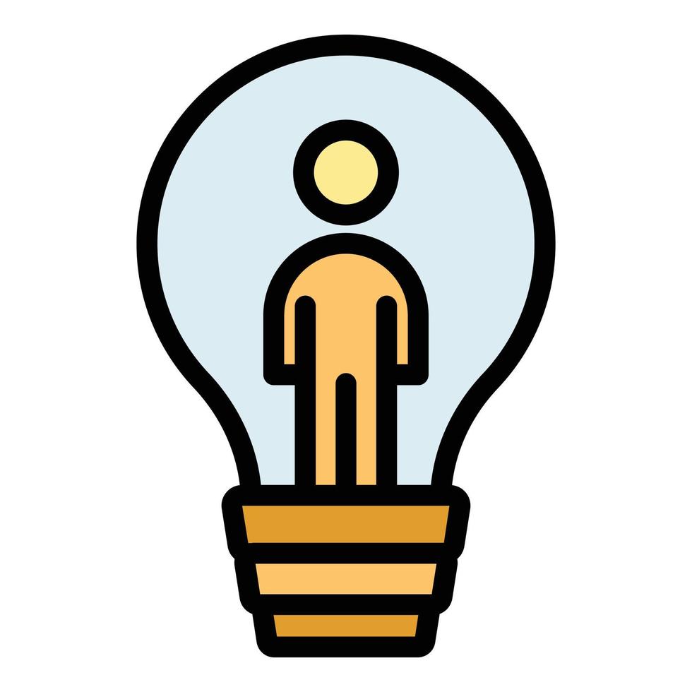 Human resources bulb icon vector flat