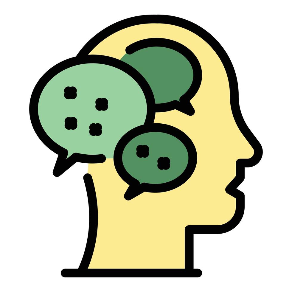 Human resources mind chat icon vector flat