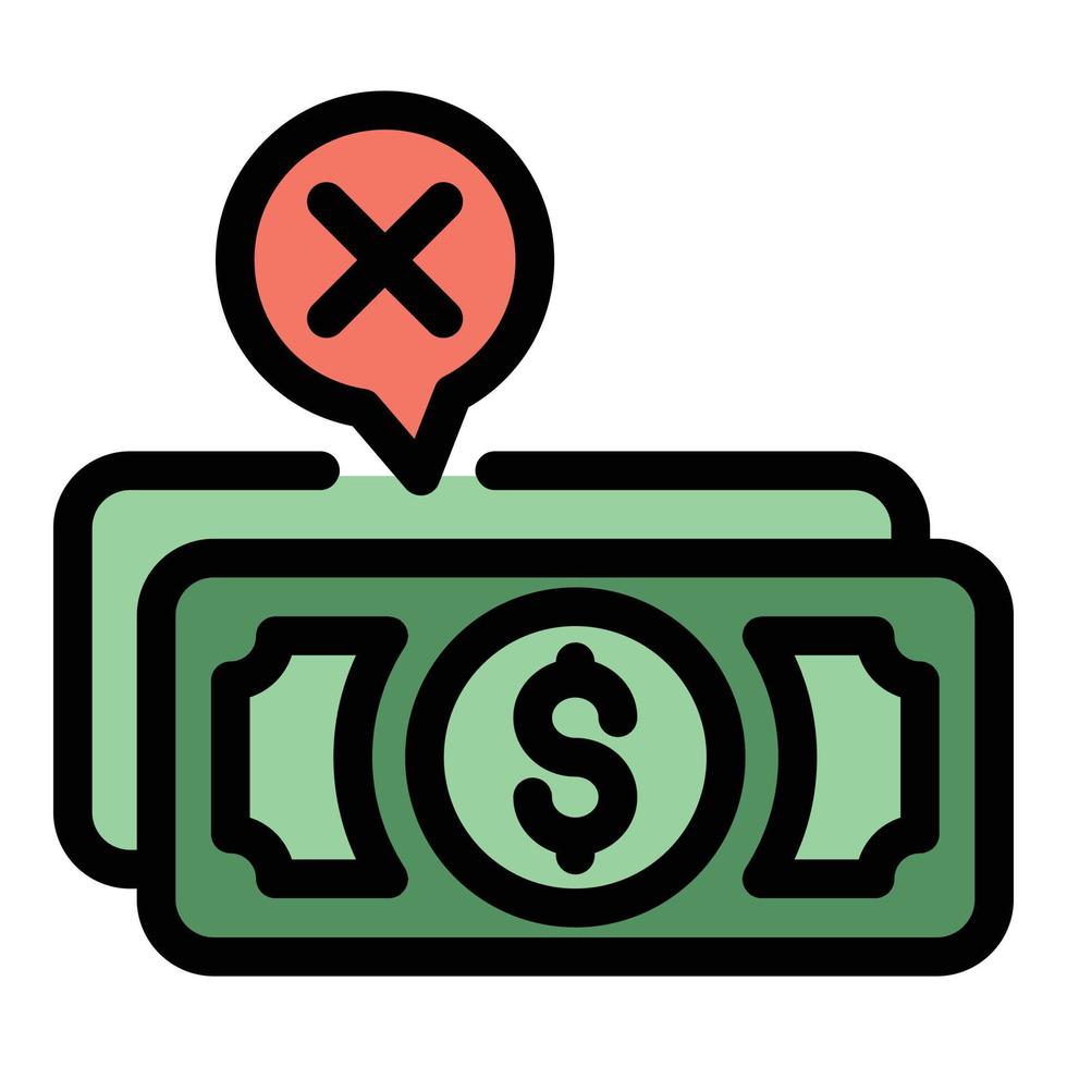 Money cash payment cancellation icon vector flat