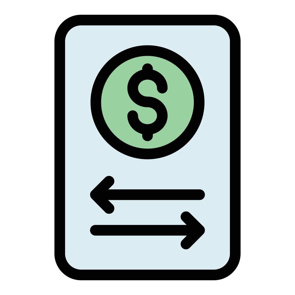 transferir en línea dinero icono vector plano