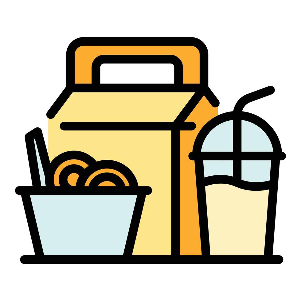 Fast food lunch icon vector flat