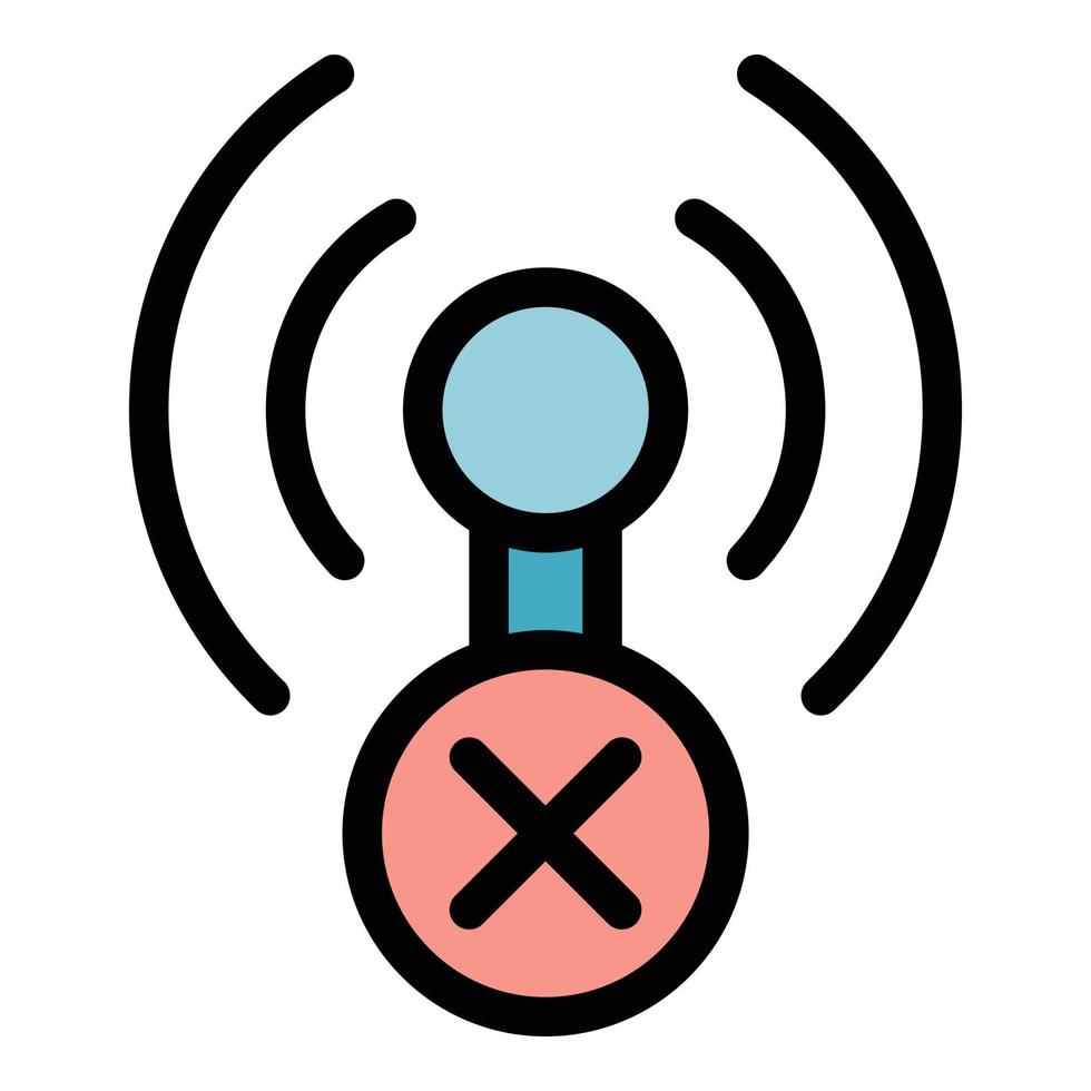 No internet signal icon vector flat