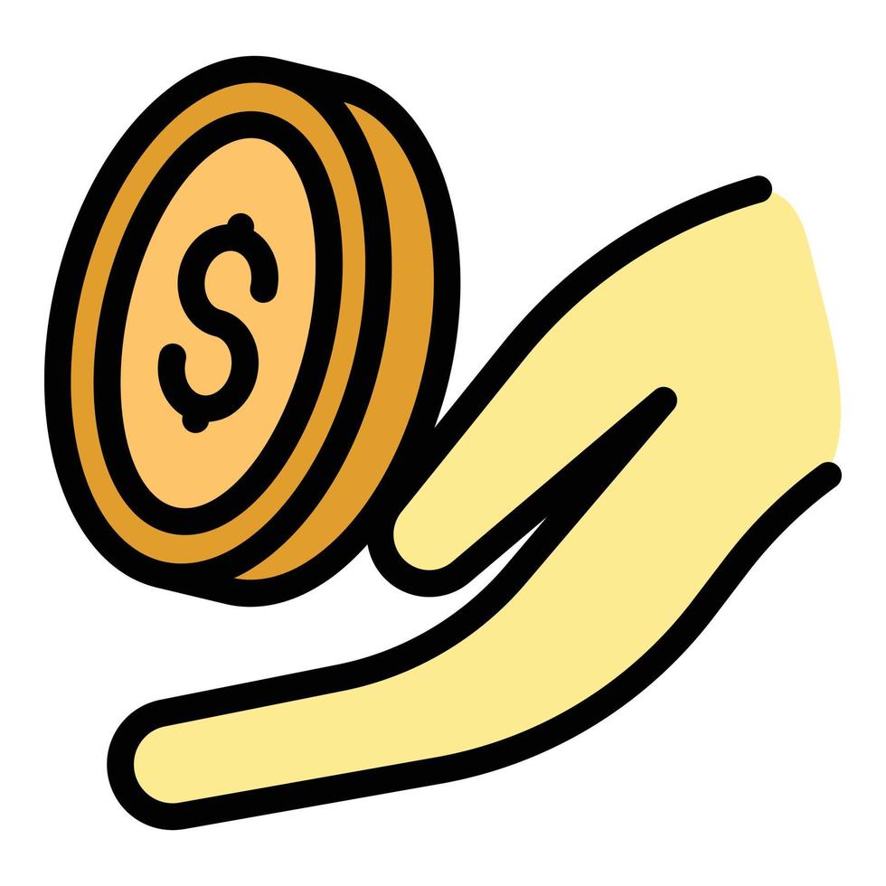 Compensation coins icon vector flat