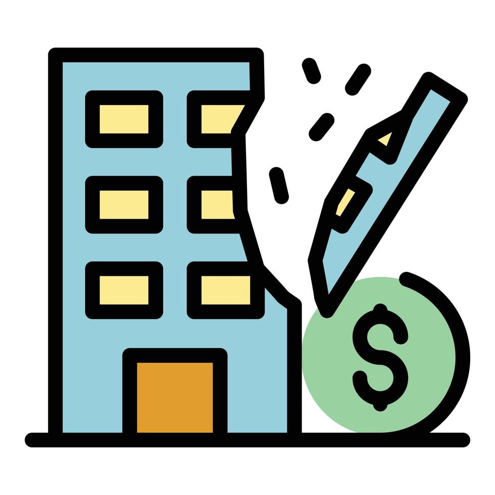 Building compensation icon vector flat