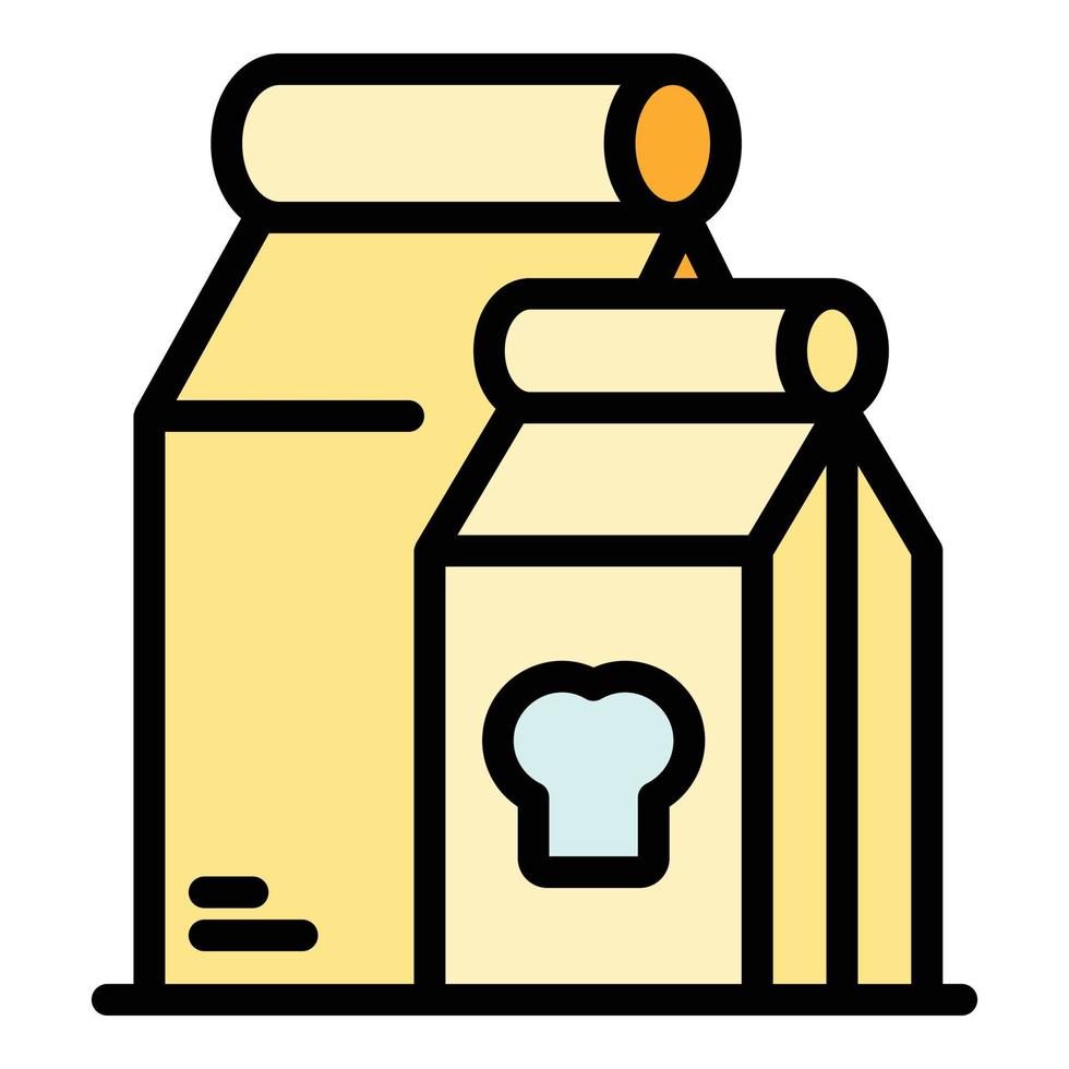 Lunch carton pack icon vector flat