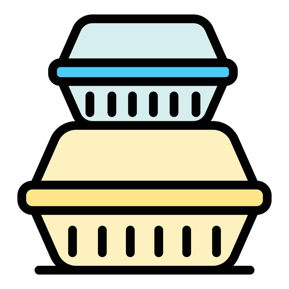 Lunch boxes icon vector flat