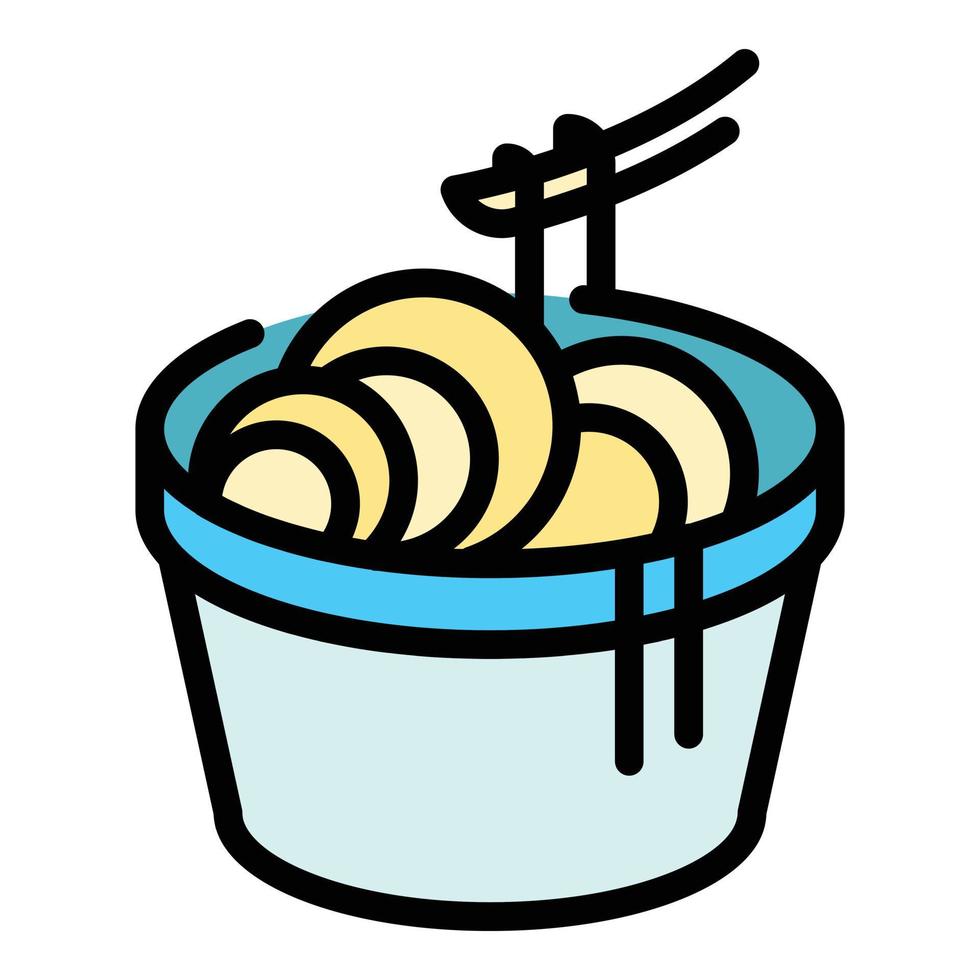 Noodles box icon vector flat