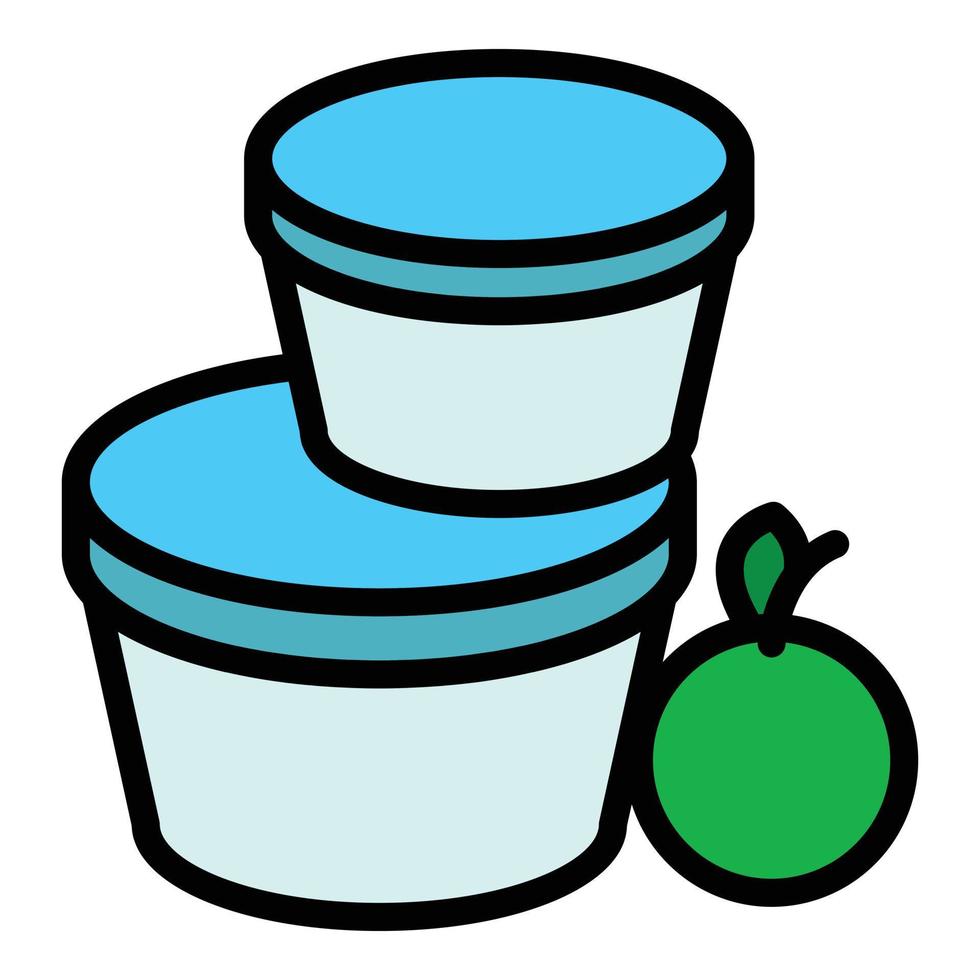 Lunch container icon vector flat