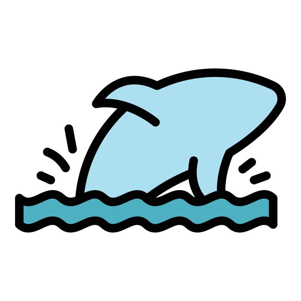 Dolphin predator icon vector flat