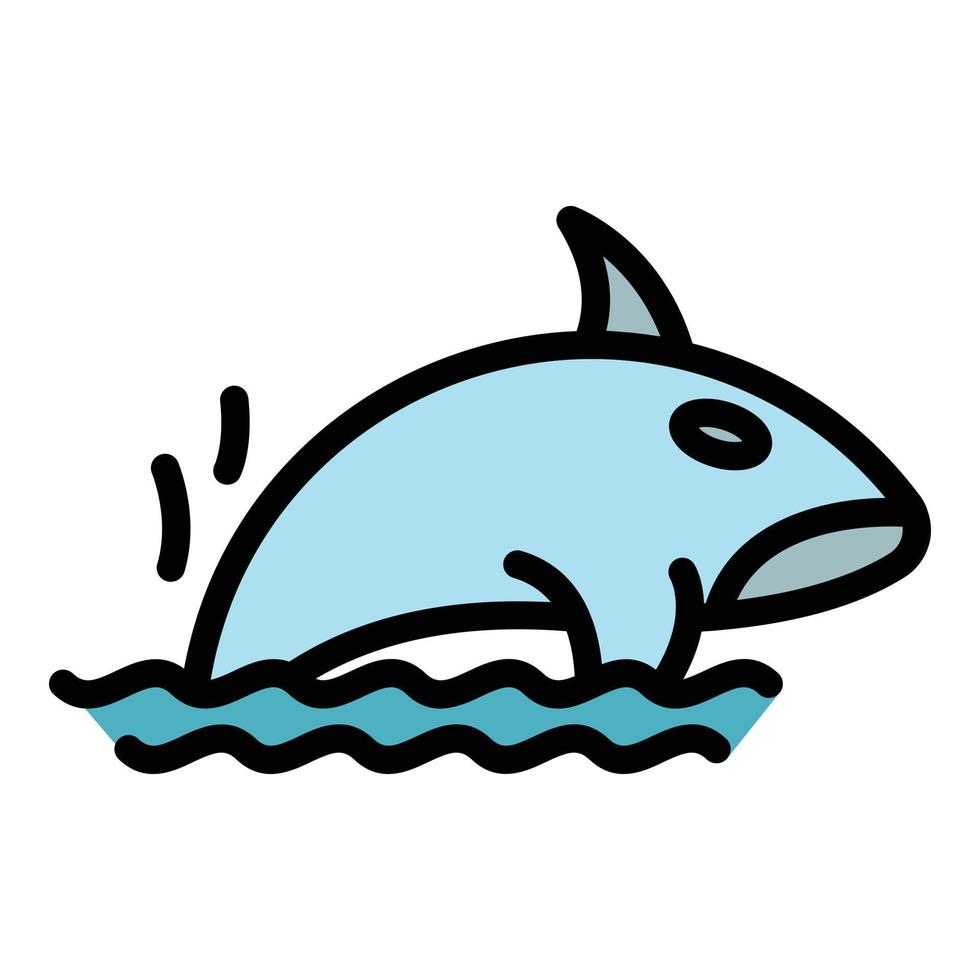 nadando ballena icono vector plano