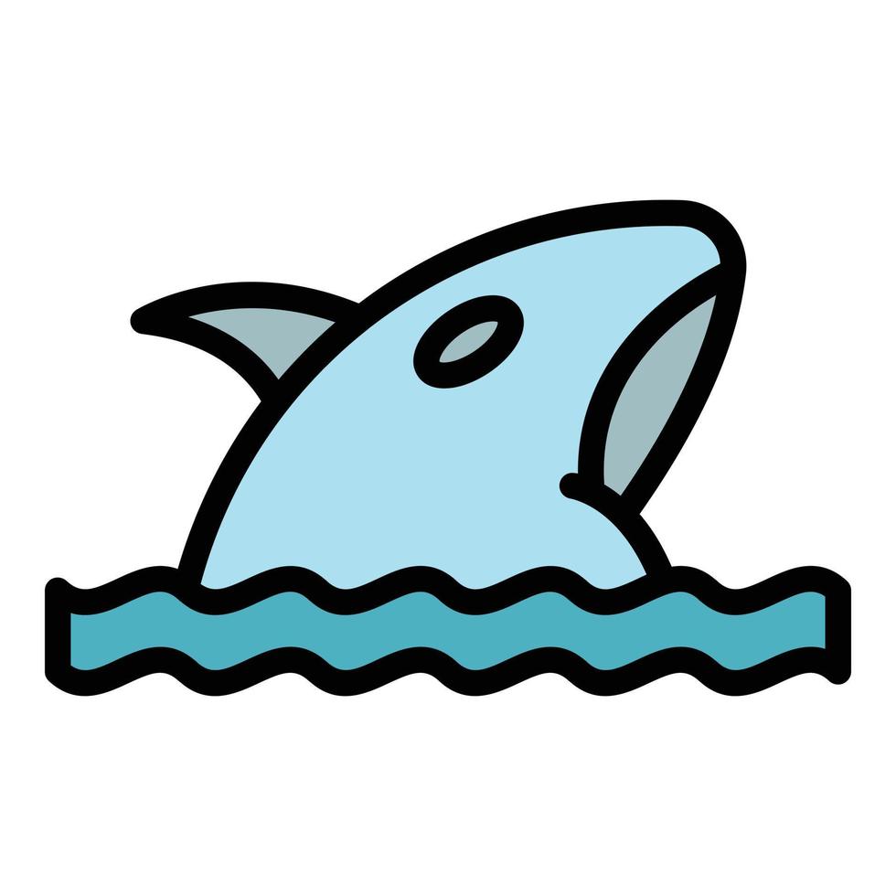 Swimming orca icon vector flat