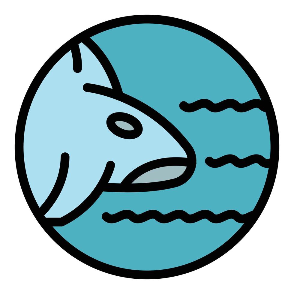 Swimming whale killer icon vector flat