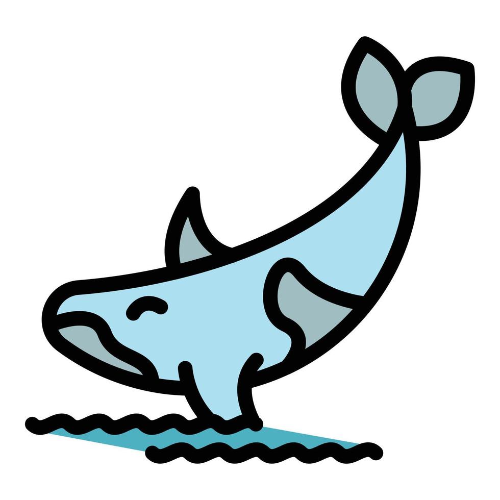 asesino ballena icono vector plano