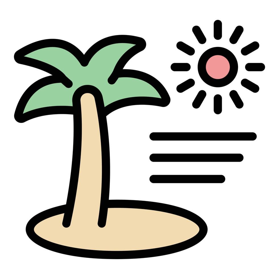 palma playa icono vector plano