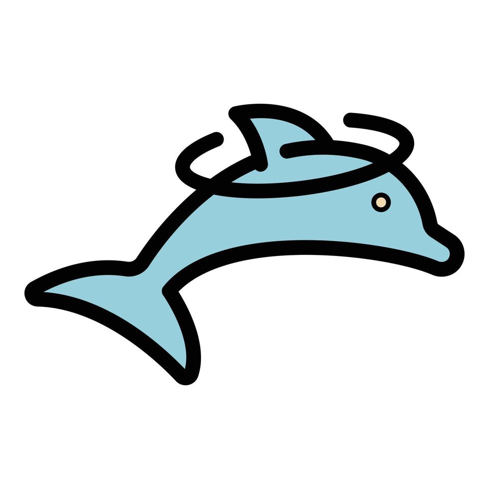 mamífero delfín icono vector plano