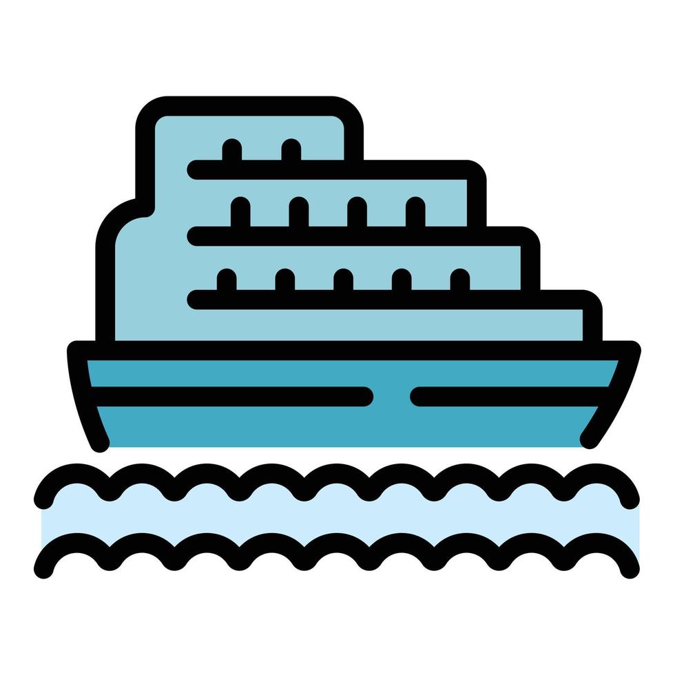 Travel boat icon vector flat