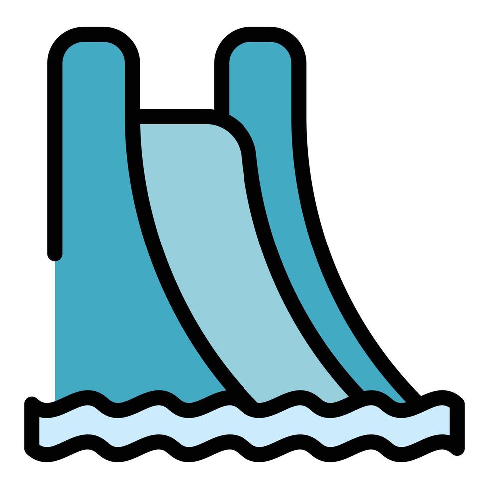 Water slide icon vector flat