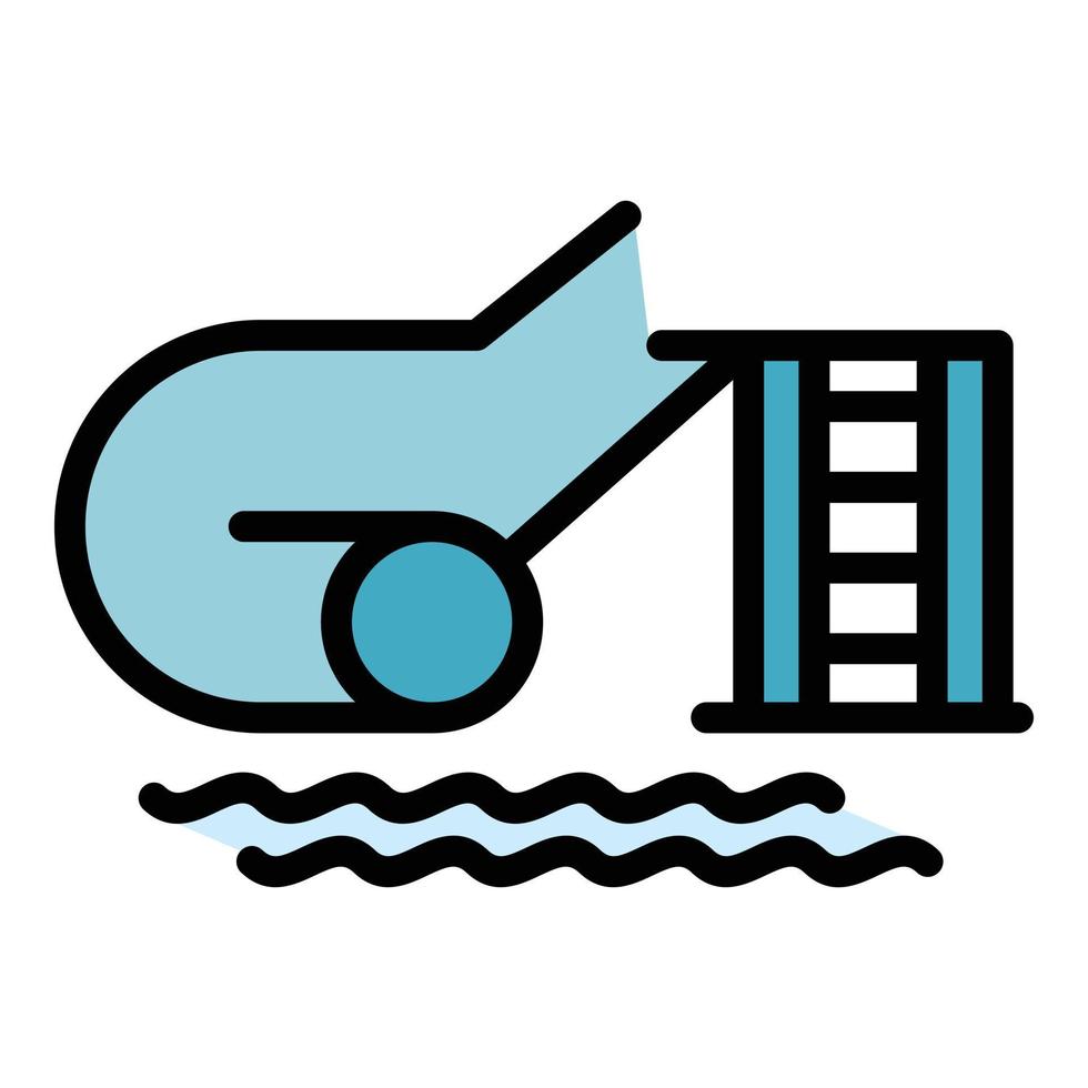 Water park pipe icon vector flat