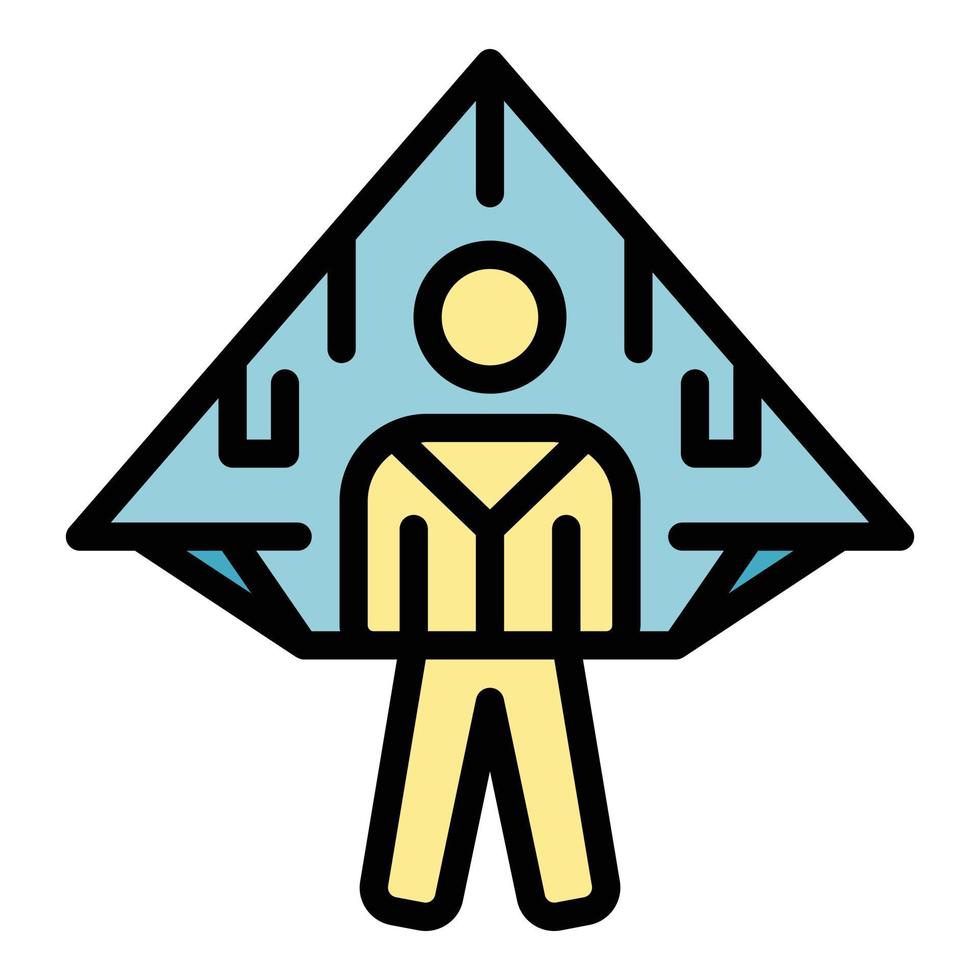 Man glider icon vector flat
