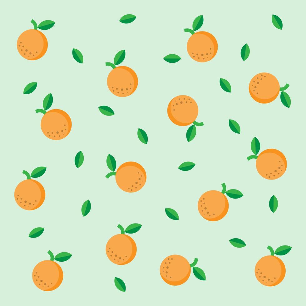 Seamless oranges pattern with leaves. Pro orange pattern illustration. vector
