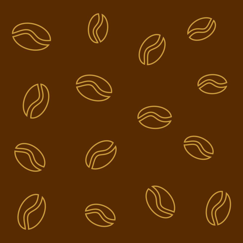 Seamless coffee beans pattern for coffee shop. Vector seamless pattern with coffee beans on brown background in retro style. Free coffee pattern.