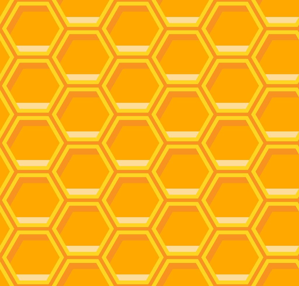 dorado hexagonal forma de panal sin costura modelo para fondo, muro, interior diseño, bandera. geométrico, hexágono, Miel, dorado, amarillo naranja, panal modelo. Pro panal modelo. vector