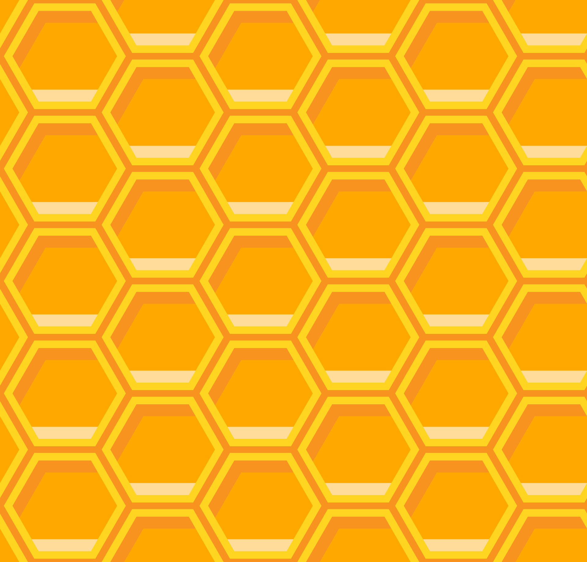 Honeycomb Yellow and Orange Geometric Pattern for Home Decor Art Print by  The Happy Salad