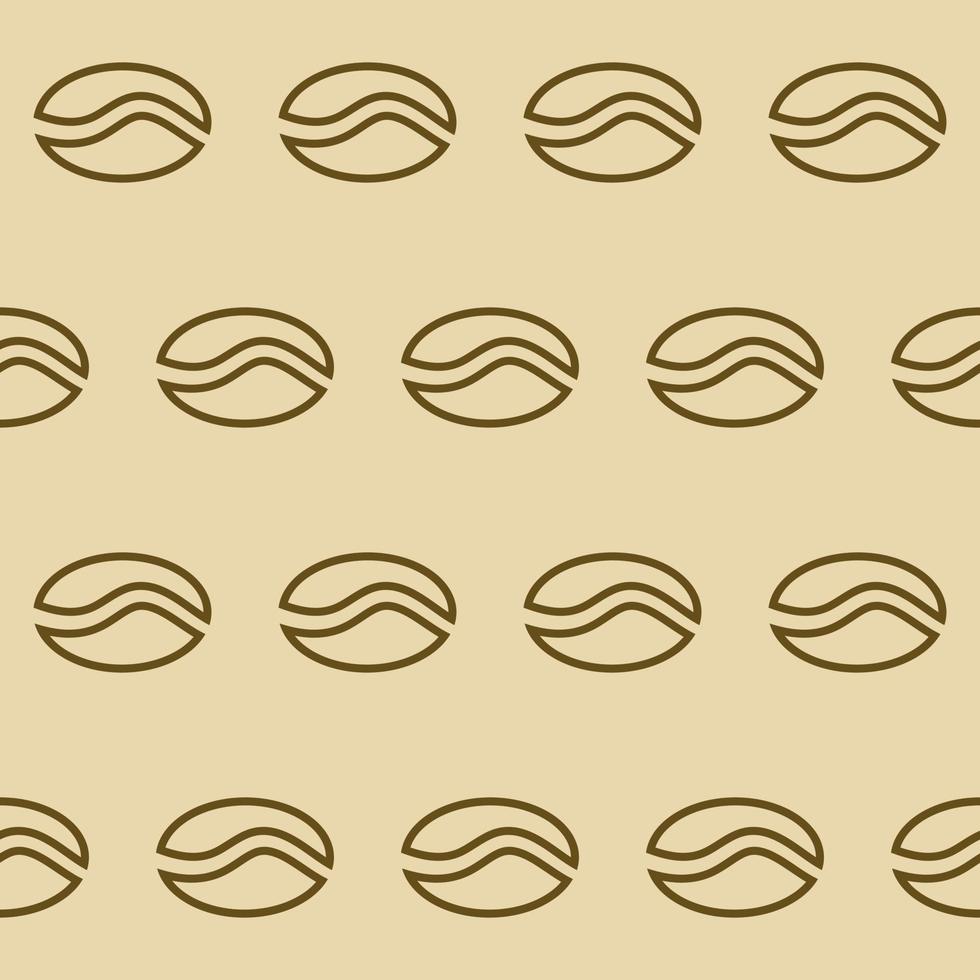 Seamless coffee bean pattern on light brown background. Coffee design, background, pattern perfect for coffee shop, cafe, restaurant, wrap print, background. Free coffee pattern. vector