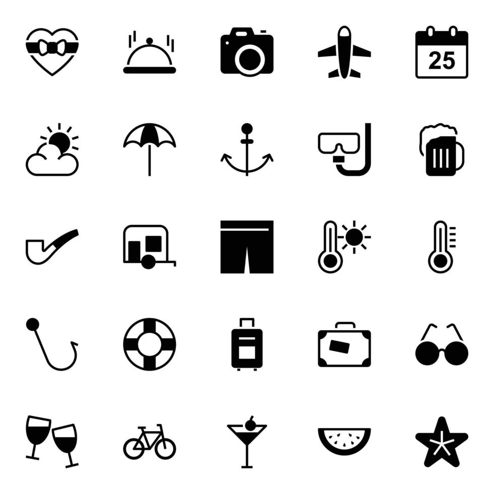 Glyph icons for holiday. vector