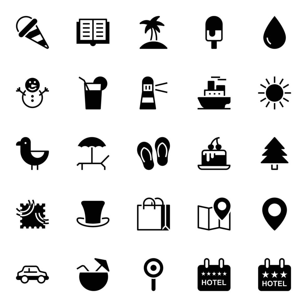 Glyph icons for holiday. vector
