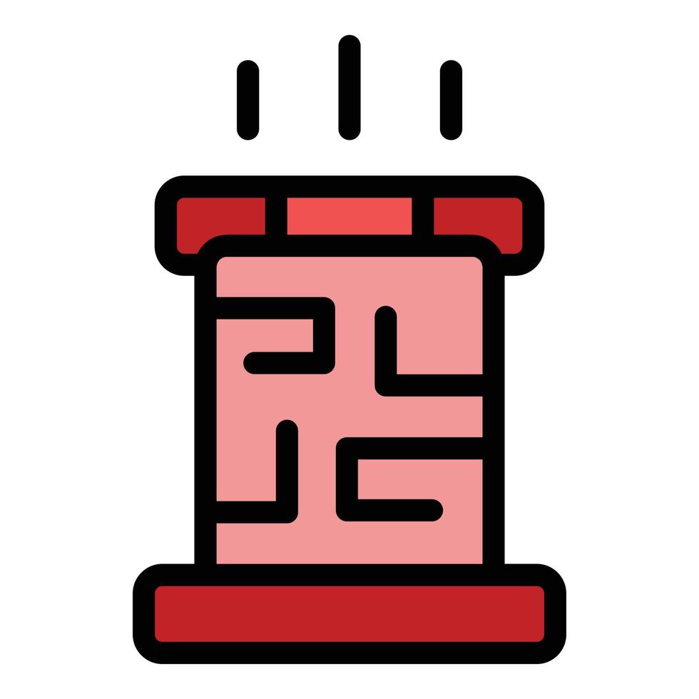 Fireplace chimney icon vector flat
